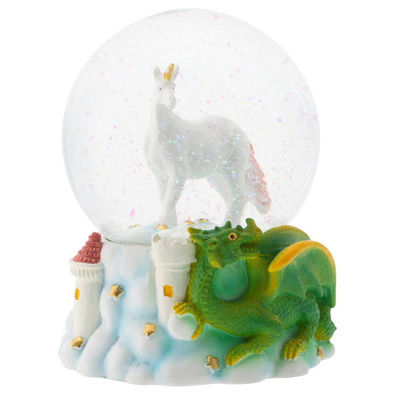 Majestic Unicorn and Dragon 100MM Musical Water Globe Plays Tune You Are My Sunshine