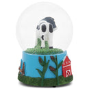 Cow and Farm Green 5.5 x 3.9 Resin Stone Glitter Water Globe Plays Born Free