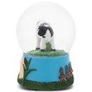 Cow and Farm Green 5.5 x 3.9 Resin Stone Glitter Water Globe Plays Born Free