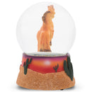 Battling Horse Cactus Brown 5.7 x 3.9 Resin Stone Glitter Globe Plays Born Free