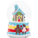 Gingerbread House Blue 5.7 x 3.9 Resin Stone Snow Globe Plays Deck the Halls