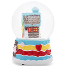 Gingerbread House Blue 5.7 x 3.9 Resin Stone Snow Globe Plays Deck the Halls