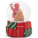 Santa Presents Red 5.5 x 4.3 Resin Snow Globe Plays Jolly Old Saint Nicholas