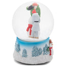 Building Snowman White 5.5 x 3.9 Resin Stone Snow Globe Plays O Christmas Tree