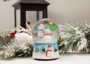 Building Snowman White 5.5 x 3.9 Resin Stone Snow Globe Plays O Christmas Tree