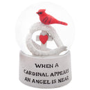 Cardinal Bereavement Red 5.5 x 3.9 Resin Stone Snow Globe Plays Amazing Grace