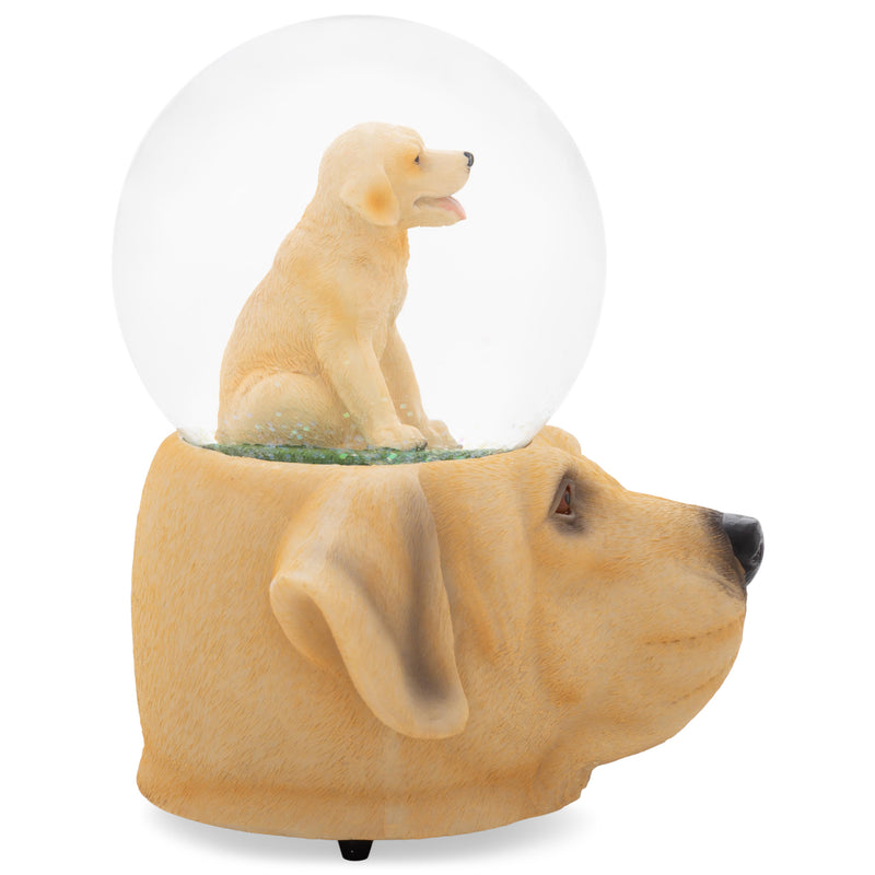 Golden Retriever Dog Brown 6.3 x 5.3 Resin Stone Glitter Globe Plays Born Free