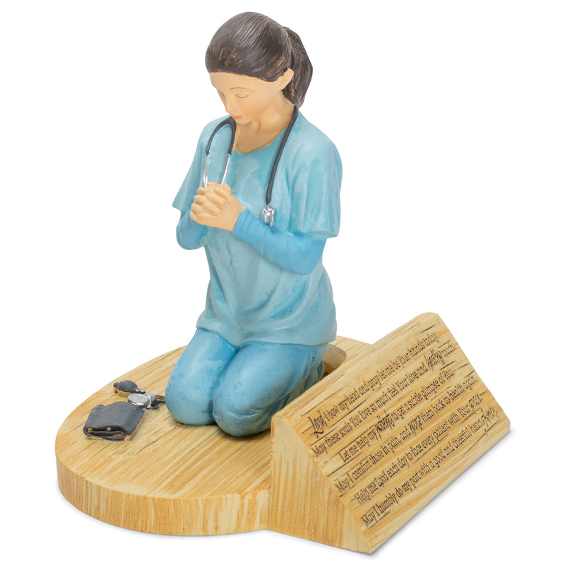Dicksons Nurse's Prayer, Kneeling in Uniform 4.5 x 5.5 Resin Stone Tabletop Figurine