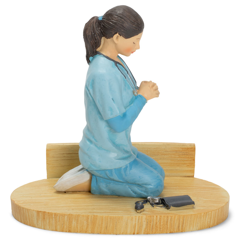 Dicksons Nurses Prayer, Kneeling in Uniform 4.5 x 5.5 Resin Stone Tabletop Figurine