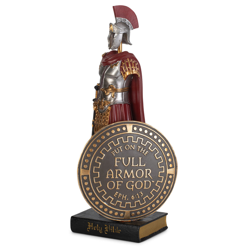 Dicksons Armor of God Roman Soldier 9 x 5 Inch Red Resinstone Tabletop Figurine