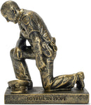 Dicksons Joyful in Hope Praying Police Officer 5 inch Gold Resin Stone Table Top Figurine