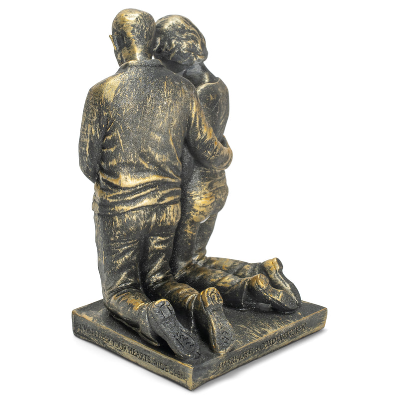 Dicksons Praying Husband and Wife 5 inch Grey Resin Stone Table Figurine