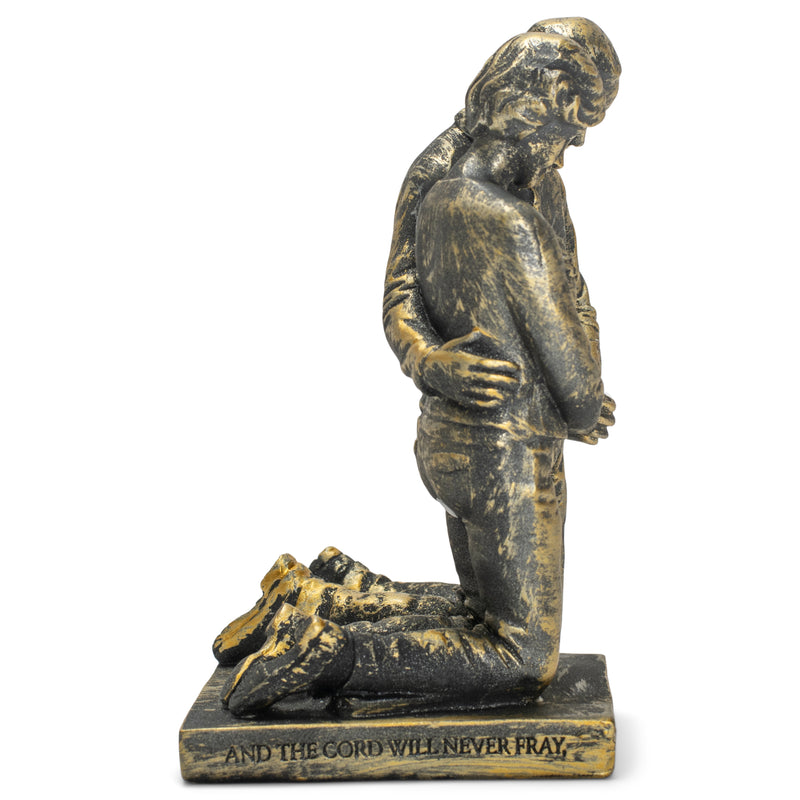 Dicksons Praying Husband and Wife 5 inch Grey Resin Stone Table Figurine