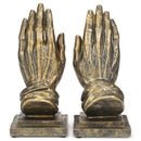 Dicksons Detailed Left and Right Praying Hands 9 inch Gray Resin Stone Bookends