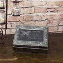 Home décor keepsake and trinket box made with hidden musical mechanism inside