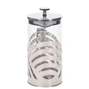 Chrome 1 Liter Large Glass and Stainless Steel French Press Coffee and Loose Leaf Tea Maker