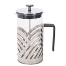 Chrome 1 Liter Large Glass and Stainless Steel French Press Coffee and Loose Leaf Tea Maker