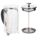 Matte Black 1 Liter Large Glass Stainless Steel French Press Coffee and Loose Leaf TeaMaker