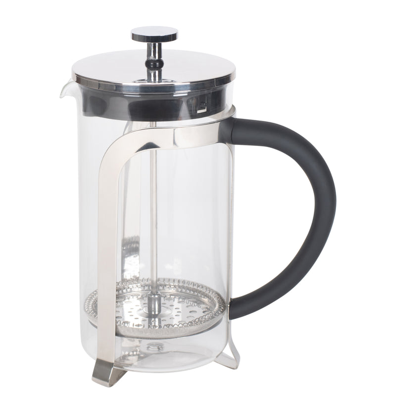 Matte Black 1 Liter Large Glass Stainless Steel French Press Coffee and Loose Leaf TeaMaker