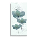 Skriva Floral Spray Dusty Sage Aegean Blue 24 x 12 Glass Wall Hanging Sign
