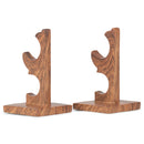 Cottage Garden Scrolled Dark Woodgrain 4.5 inch Resin Wand Stand 2 Piece Set