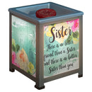Sister Friend Silver Tone Metal Electrical Wax Tart and Oil Glass Lantern Warmer