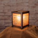 Front view of Broken Chain Copper Tone Glass Lantern Warmer