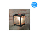 Front view of Love Story Ours My Favorite Hearts Black Glass Lantern Warmer
