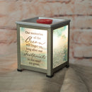 Memories of Ocean Linger Coral Silvertone Metal Electrical Wax Tart & Oil Glass Lantern Warmer