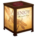 Enjoy Simple Things Dragonfly Copper Tone Metal Electrical Wax Tart & Oil Glass Lantern Warmer