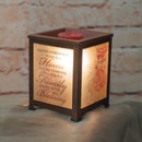 Home Love Family Blessing Roses Copper Tone Metal Electrical Wax Tart & Oil Glass Lantern Warmer