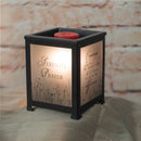 Serenity Prayer God Grant Me Courage Black Metal Electrical Wax Tart & Oil Glass Lantern Warmer