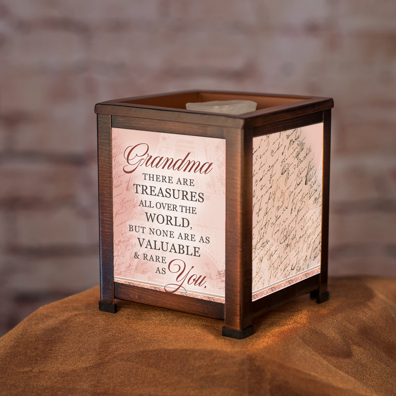 Grandma Treasures Copper Tone Metal Electrical Wax Tart and Oil Glass Warmer