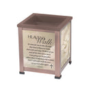Front view of Heaven's Walk Bereavement Poem Copper Tone Glass Warmer