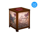 Front view of True Friends Never Apart Copper Glass Lantern Warmer