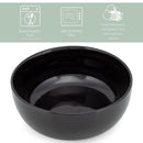 Elanze Designs Bistro Glossy Ceramic 8.5 inch Pasta Bowls Set of 2, Black