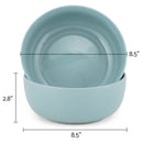 Elanze Designs Bistro Glossy Ceramic 8.5 inch Pasta Bowls Set of 2, Ice Blue