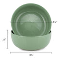 Elanze Designs Bistro Glossy Ceramic 8.5 inch Pasta Bowls Set of 2, Sage Green