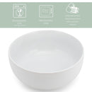 Elanze Designs Bistro Glossy Ceramic 8.5 inch Pasta Bowls Set of 2, White