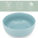 Elanze Designs Bistro Ceramic 7 inch Cereal Salad Bowls Set of 4, Ice Blue