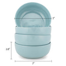 Elanze Designs Bistro Ceramic 7 inch Cereal Salad Bowls Set of 4, Ice Blue