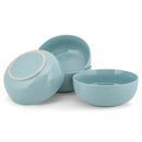 Elanze Designs Bistro Ceramic 7 inch Cereal Salad Bowls Set of 4, Ice Blue