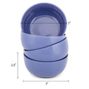 Elanze Designs Bistro Glossy Ceramic 7 inch Cereal Salad Bowls Set of 4, Purple