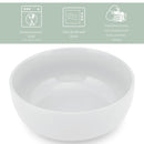 Elanze Designs Bistro Glossy Ceramic 7 inch Cereal Salad Bowls Set of 4, White