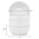 Elanze Designs Bistro Glossy Ceramic 7 inch Cereal Salad Bowls Set of 4, White