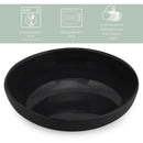 Elanze Designs Bistro Glossy Ceramic 8.5 inch Dinner Bowls Set of 4, Black