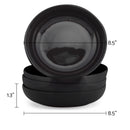 Elanze Designs Bistro Glossy Ceramic 8.5 inch Dinner Bowls Set of 4, Black