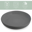 Elanze Designs Bistro Ceramic 8.5 inch Dinner Bowls Set of 4, Charcoal Grey