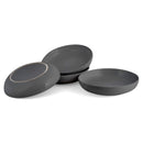 Elanze Designs Bistro Ceramic 8.5 inch Dinner Bowls Set of 4, Charcoal Grey