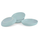Elanze Designs Bistro Glossy Ceramic 8.5 inch Dinner Bowls Set of 4, Ice Blue